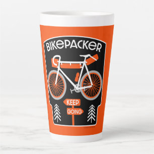 Taza De Café Latte Recorrido en bicicleta de despegue en bicicleta