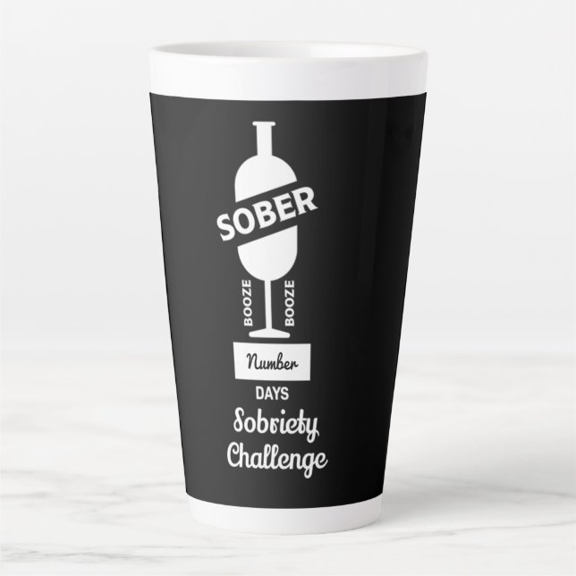 Taza De Café Latte Recuperación de adictos alcohólicos AF Sober (Anverso)