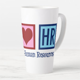 Taza De Café Latte Recursos Humanos Paz Amor HR