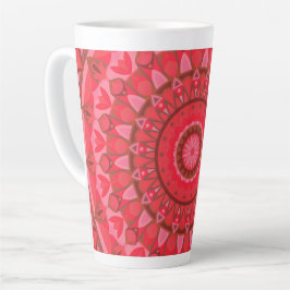 Taza De Café Latte Red Base Mandala