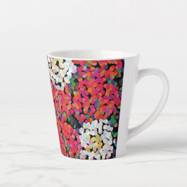 Taza De Café Latte Red Crystal Floral Blooms