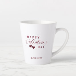 Taza De Café Latte Red Glitter Happy Valentine's Day Hearts