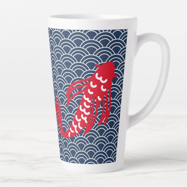Taza De Café Latte Red Koi Fish (Derecha)