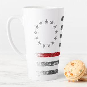 Taza De Café Latte RED LINE Vintage Betsy Ross Bandera Americana