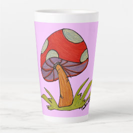 Taza De Café Latte Red Mushroom Coffee Mug