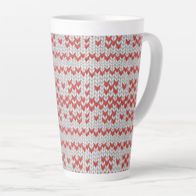 Taza De Café Latte RED NORDIC KNIT Tall Latte Mug (Ángulo derecho)