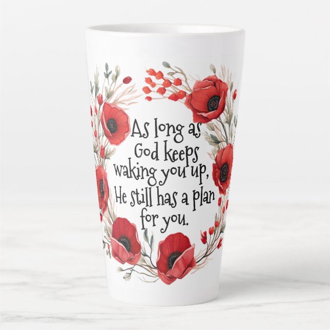 Taza De Café Latte Red Poppies Mug (Anverso)