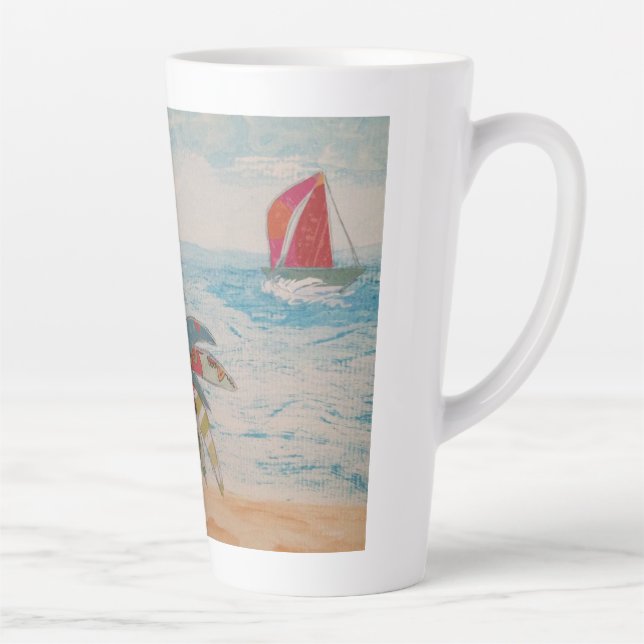 Taza De Café Latte Red Sails Latte Mug (Derecha)