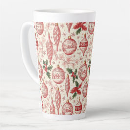Taza De Café Latte Red Toile Chinoiserie Christmas Ornaments