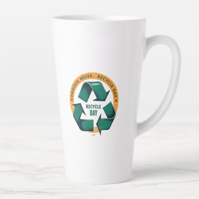 Taza De Café Latte Reduce Reuse Recycle Eco Tee (Derecha)