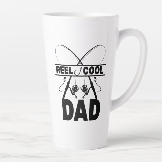 Taza De Café Latte Reel Guay Dad Fishing Tee (Derecha)