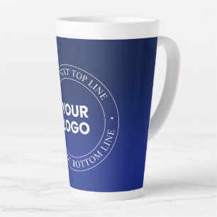 Taza De Café Latte Reemplazo Fácil de Logo y Texto Gradiente Azul O