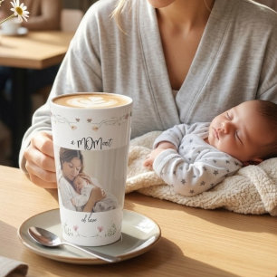 Taza De Café Latte Regalo Acrílico de Foto del Día de la Madre Modern