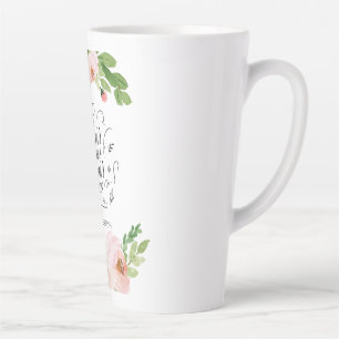 Taza De Café Latte Regalo de agradecimiento floral rosa de Rubor