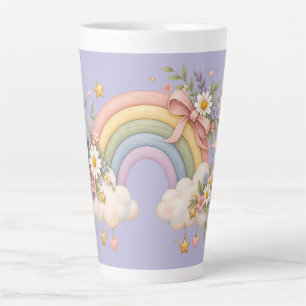 Taza De Café Latte Regalo de Arcoíris en Acuarela – Nube Encantadora