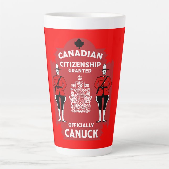 Taza De Café Latte Regalo de celebración de la ciudadanía canadiense (Anverso)