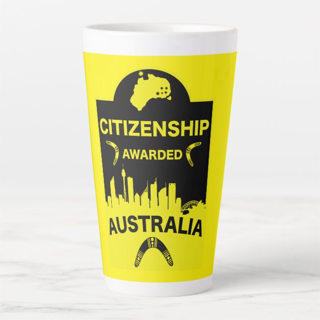 Taza De Café Latte Regalo de ciudadanía australiana (Anverso)