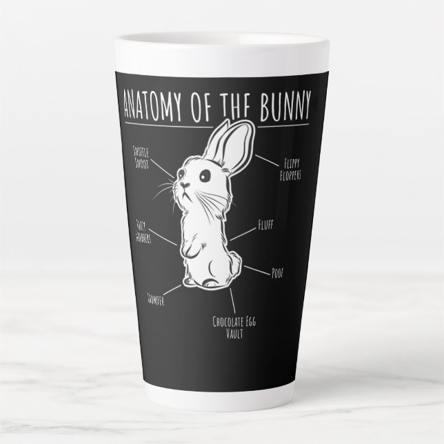 Taza De Café Latte Regalo de conejo|Anatomía De Mascota Conejo Conejo (Anverso)
