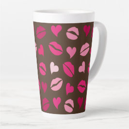 Taza De Café Latte Regalo de corazón rojo elegante para el día de San
