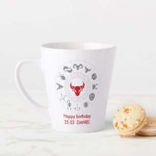 Taza De Café Latte Regalo de cumpleaños de Taurus Zodiac personalizad