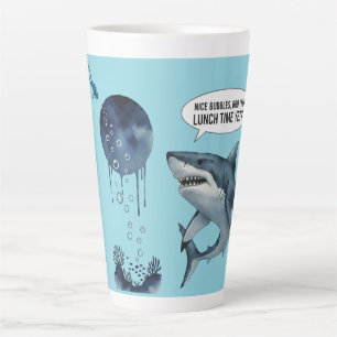 Taza De Café Latte regalo de cumpleaños de tiburón