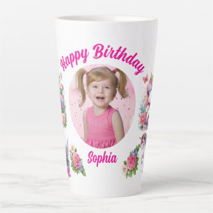Taza De Café Latte Regalo de Cumpleaños para Chicas Foto Unicornio Fl