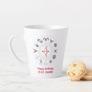 Taza De Café Latte Regalo de cumpleaños Sagittarius Zodiac personaliz