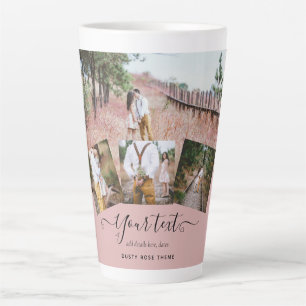 Taza De Café Latte Regalo de foto de boda de rosa polvorienta para re