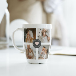 Taza De Café Latte Regalo de fotografía familiar personalizada de Col