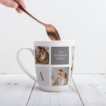 Taza De Café Latte Regalo de grupo familiar personalizado<br><div class="desc">Presentamos nuestra exquisita foto de estilo moderno con temática gris, el último regalo familiar que capta recuerdos preciados de una manera personalizada y elegante. Este collage, cuidadosamente elaborado, muestra los hermosos momentos y lazos compartidos en la familia, lo que lo convierte en un regalo verdaderamente especial y sincero. Con su...</div>