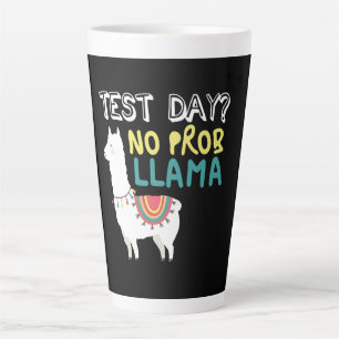 Taza De Café Latte Regalo de Llama Día de prueba No ProbLlama Diver
