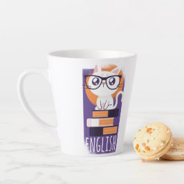 Taza De Café Latte Regalo de MAESTROS INGLESES - Púrpura felino kawai