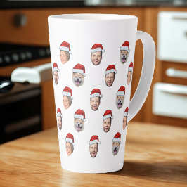 Taza De Café Latte Regalo de Navidades fotográficos Santa Hat Persona