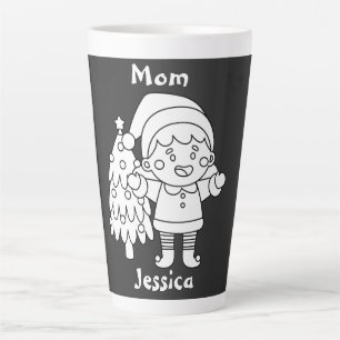 Taza De Café Latte Regalo de navidades para mamá/esposa, nombre perso