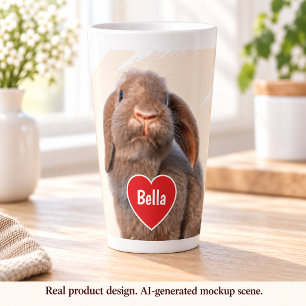 Taza De Café Latte Regalo de nombre de conejo Holland Lop personaliza