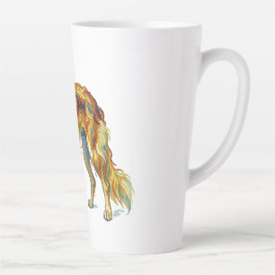 Taza De Café Latte Regalo de perro Diseño de Saluki Colorido Vibrante