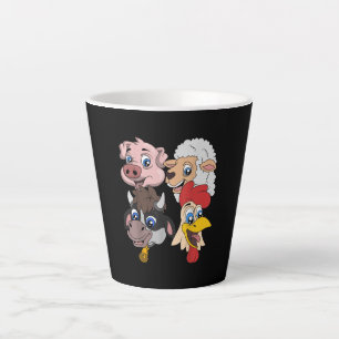 Taza De Café Latte Regalo de pollo de vaca de cerdo con leche de vaca