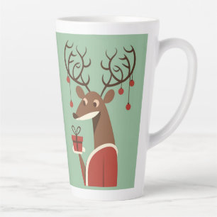 Taza De Café Latte Regalo de renos minimalistas Navidades regalo de v