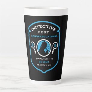 Taza De Café Latte Regalo de retiro de trabajo con tema de detectives