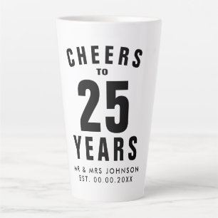Taza De Café Latte Regalo de taza de latte popular para el 25 anivers