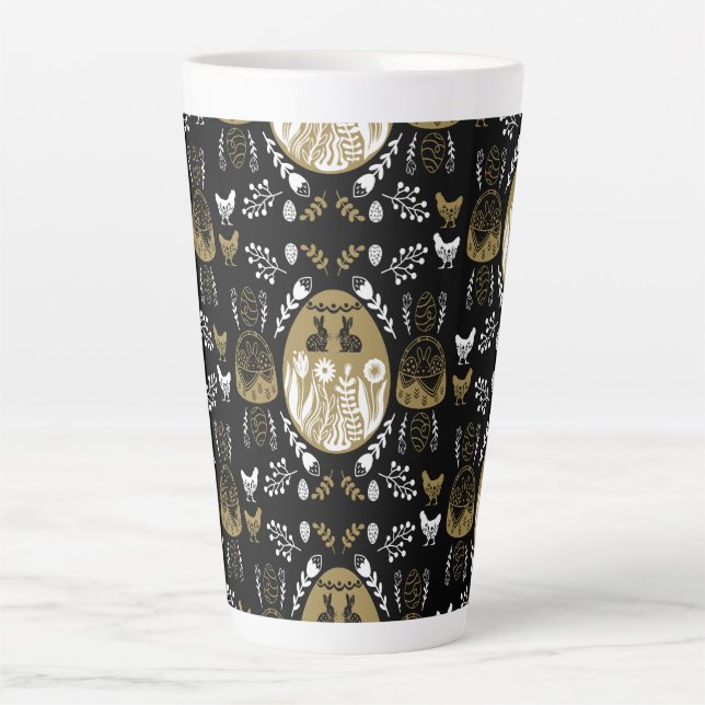 Taza De Café Latte Regalo de vacaciones de Pascua de Abril (Anverso)