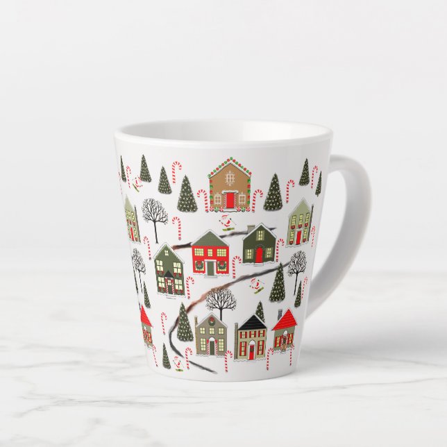 Taza De Café Latte Regalo de vacaciones para esquiar con nieve (Ángulo derecho)