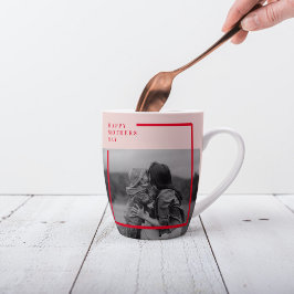 Taza De Café Latte Regalo del Día de la Madre con fotos rosas y rojas