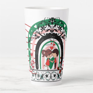 Taza De Café Latte Regalo del el día de San Valentín de diseño blanco