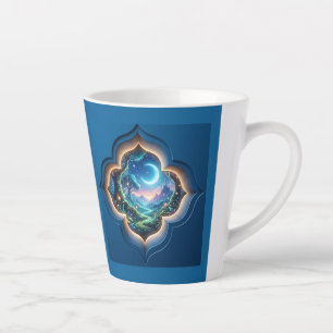 Taza De Café Latte Regalo del Portal del Bosque Encantado bajo la Luz