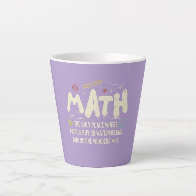 Taza De Café Latte Regalo del profesor de matemáticas (Anverso)