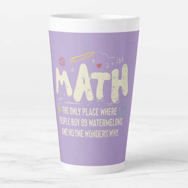 Taza De Café Latte Regalo del profesor de matemáticas (Anverso)
