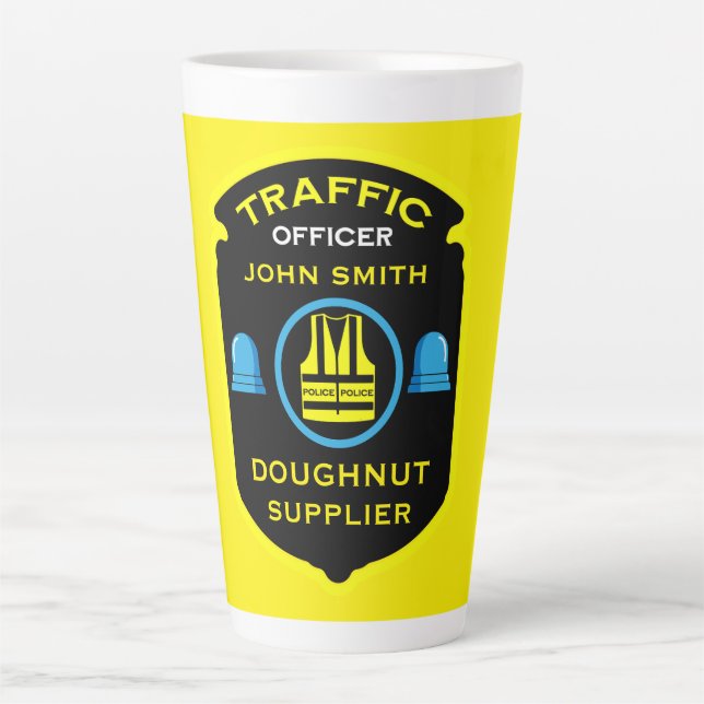 Taza De Café Latte Regalo divertido de la policía de tráfico (Anverso)