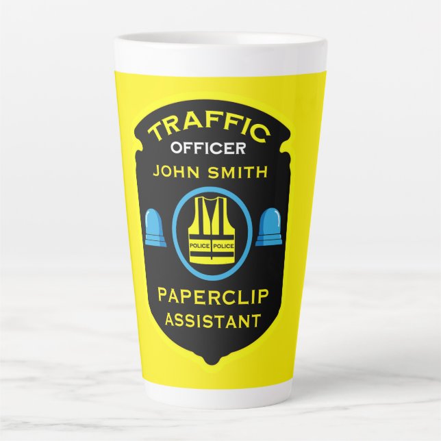 Taza De Café Latte Regalo divertido de la policía de tráfico (Anverso)