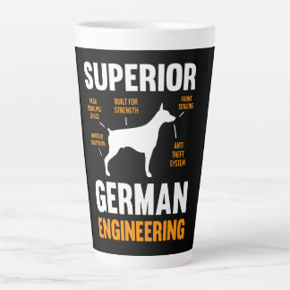 Taza De Café Latte Regalo Doberman| Superior ingeniería alemana